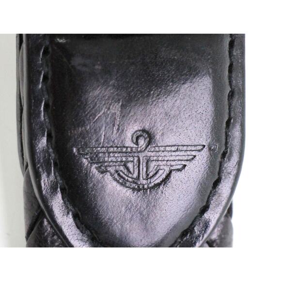 DOCKERS BRAIDED BLACK GENUINE LEATHER 1 1/8" Wd CASUAL MEN'S BELT Sz 42/105 (t49 - Picture 8 of 13